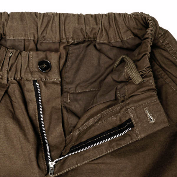 Wide Military Cargo Pants - Brown