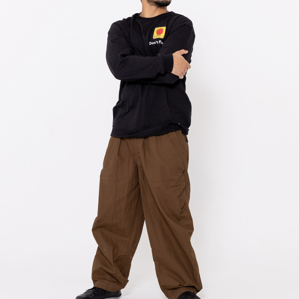 Wide Military Cargo Pants - Brown