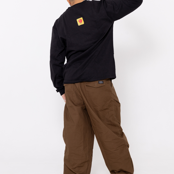 Wide Military Cargo Pants - Brown